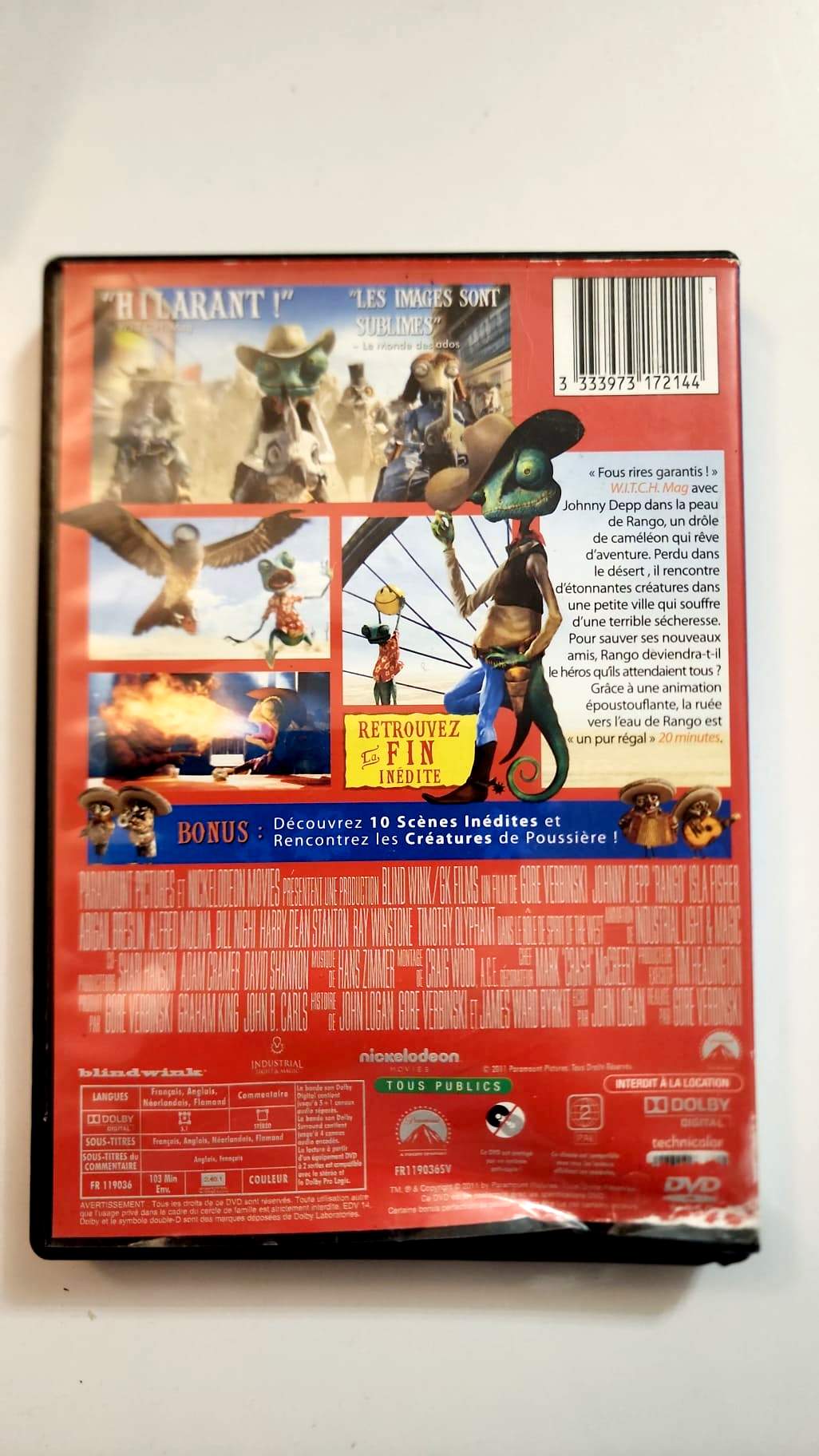 Rango - DVD - Code-barres