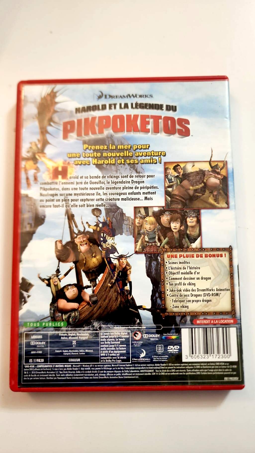 Harold et la Légende du Pikpoketos - DVD - Dos de la pochette