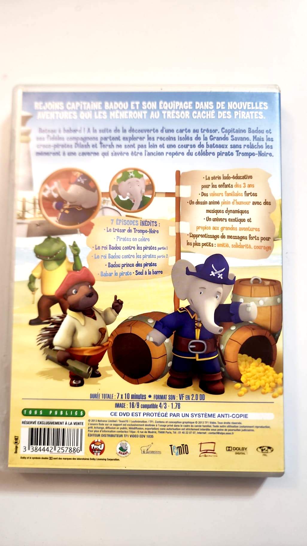 Babar Badou Le Trésor des Pirates - Pochette DVD verso