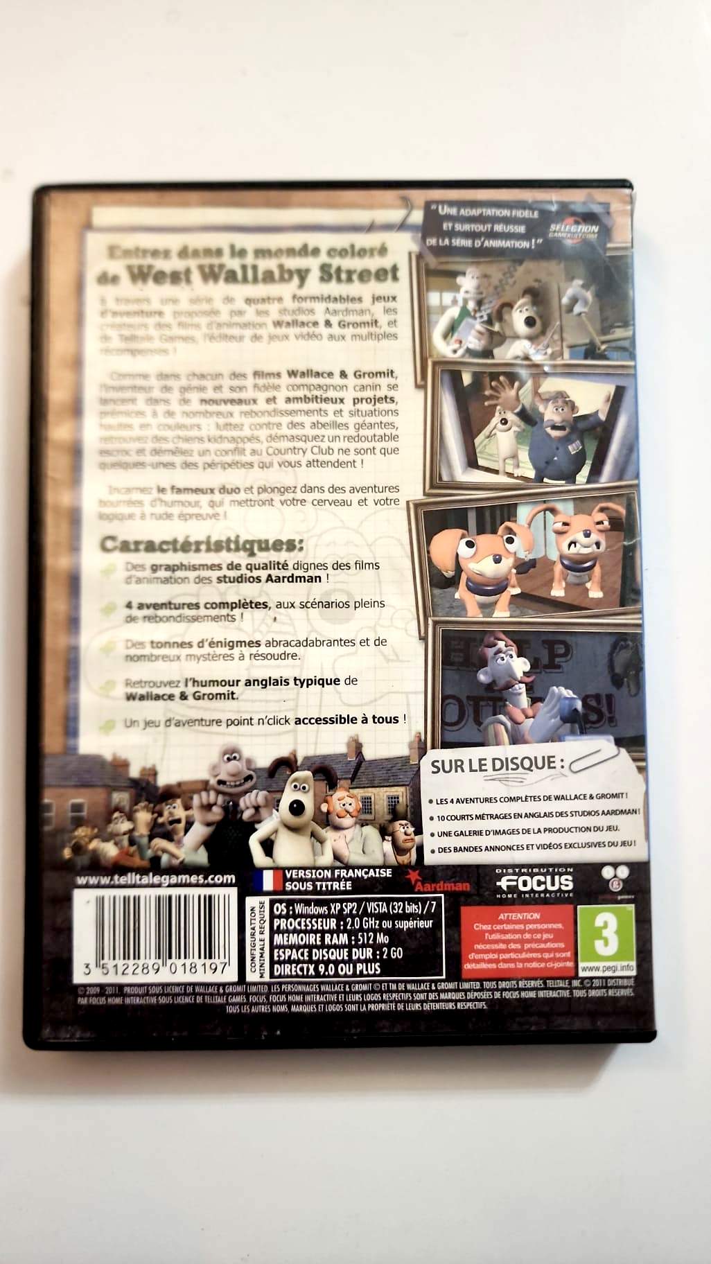 Wallace & Gromit Grandes Aventures - Jaquette PC verso