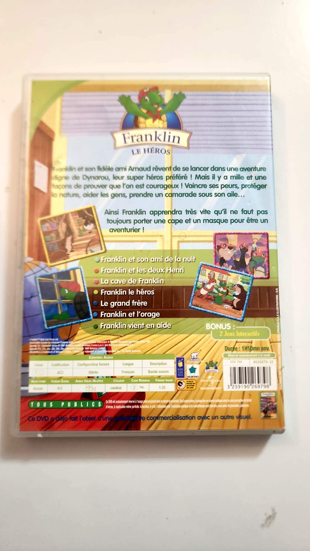 Franklin Le Héros - Pochette DVD verso