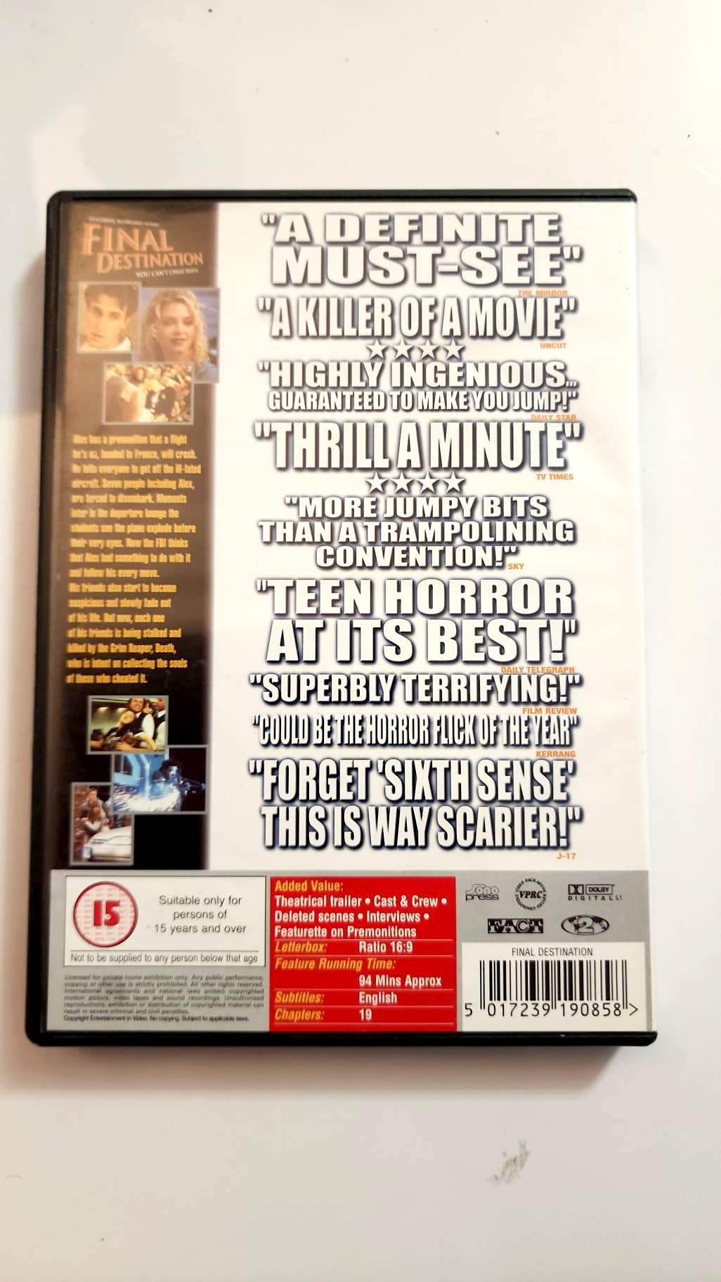 Final Destination - Pochette DVD verso