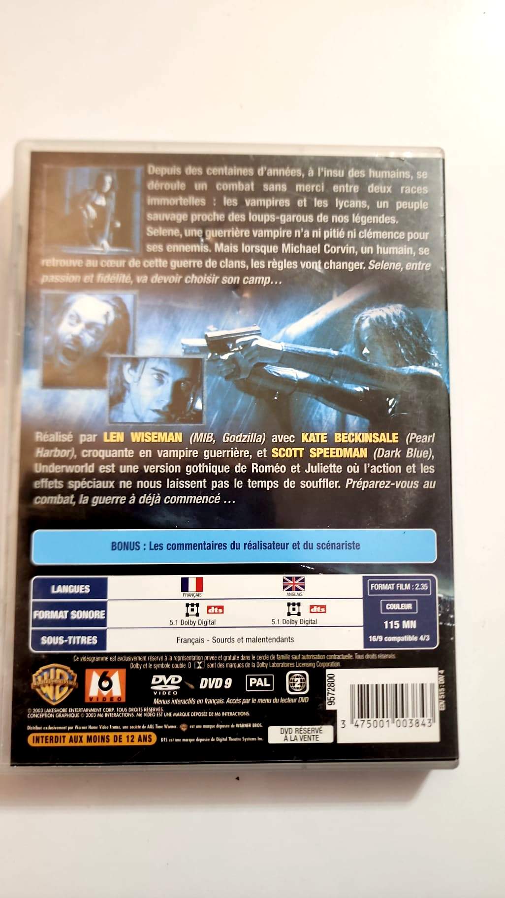 Underworld - Pochette DVD verso