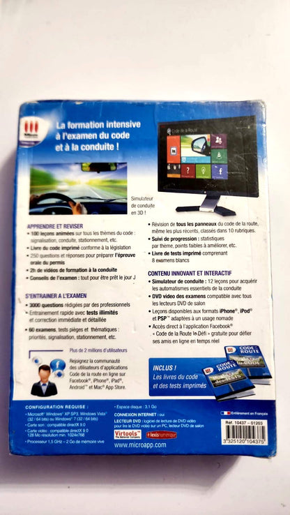 Coffret Code de la route 2013, contenu et configuration au dos