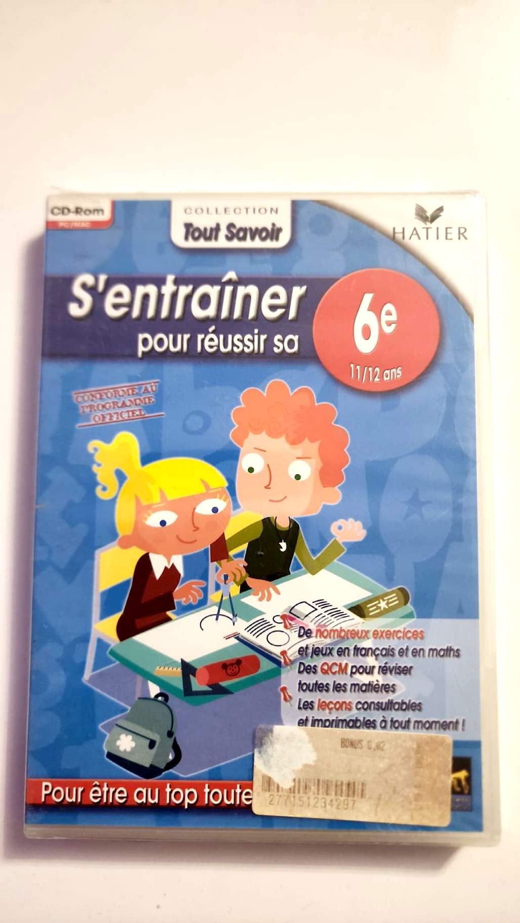 Jaquette avant du CD-ROM S’entraîner pour réussir sa 6e Hatier