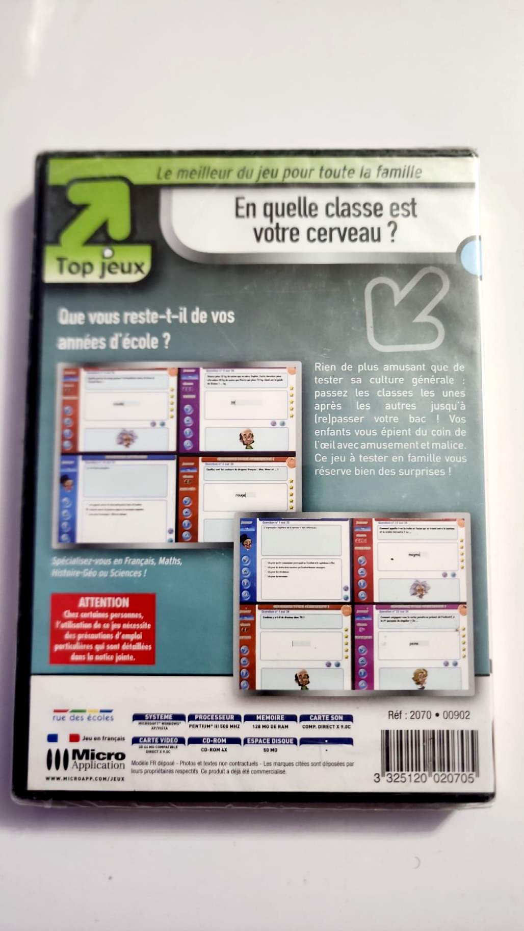 Code-barres 3325120020705 et référence 2070