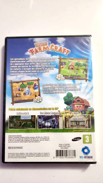 Dos de la jaquette Ginger’s Farm Craft, jeu en français