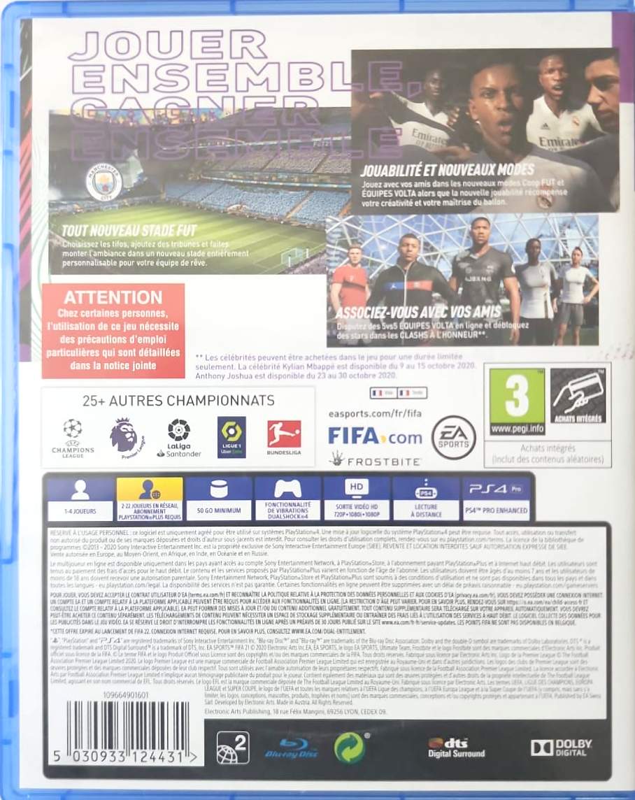 FIFA 21 PS4 Jeu de Football Simulation Sport EA Sports PlayStation 4 Version Française
