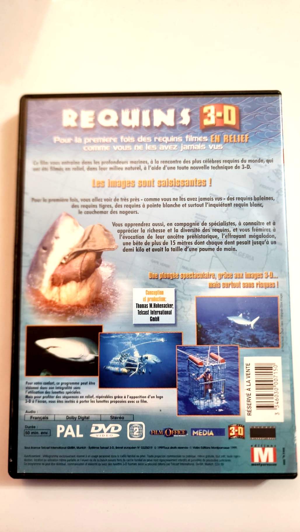 Requins 3-D DVD - Pochette arrière