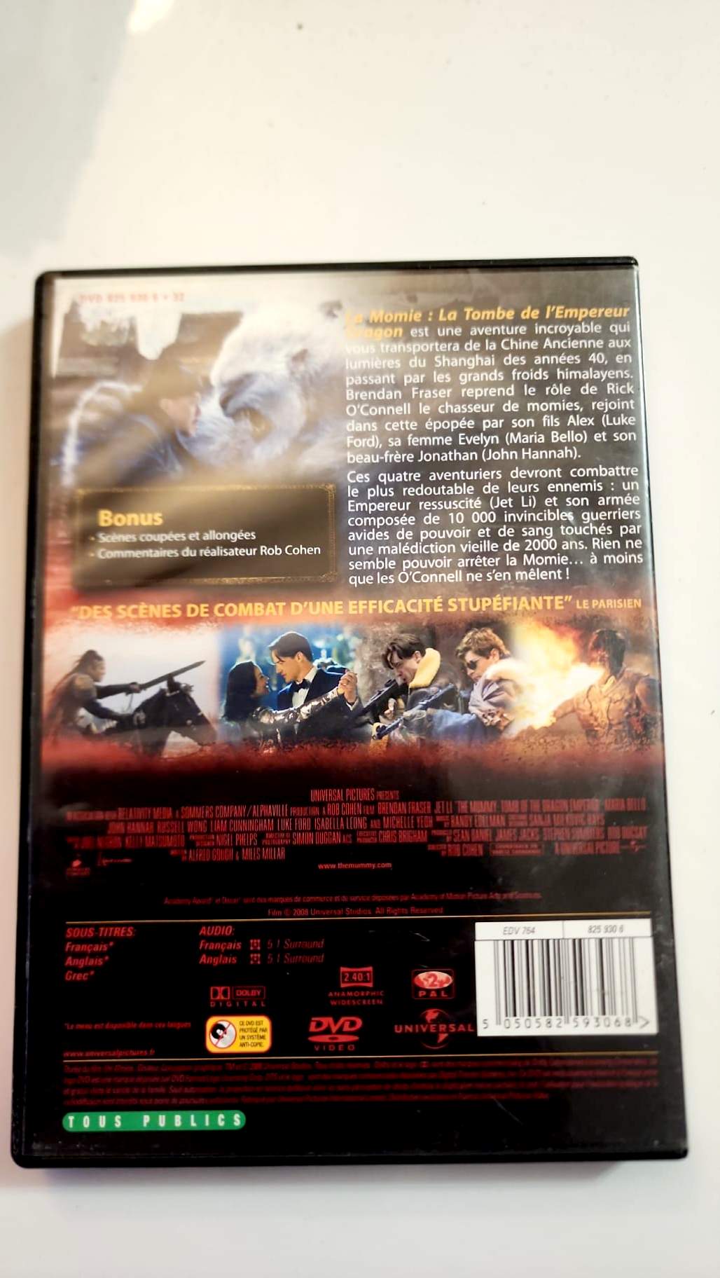 La Momie Tombe Empereur Dragon DVD - Pochette arrière