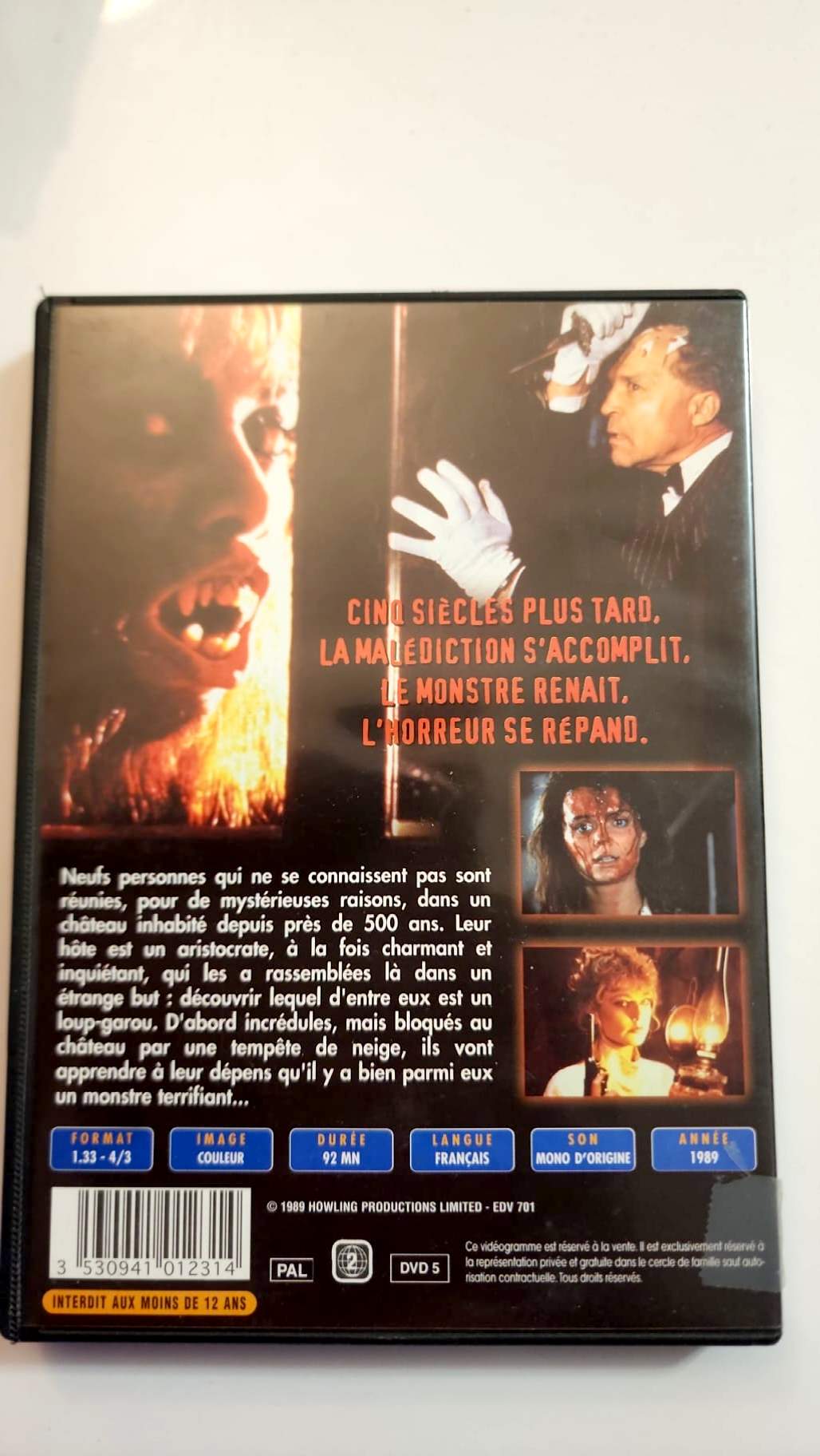 Hurlements La Re-Naissance DVD - Pochette arrière