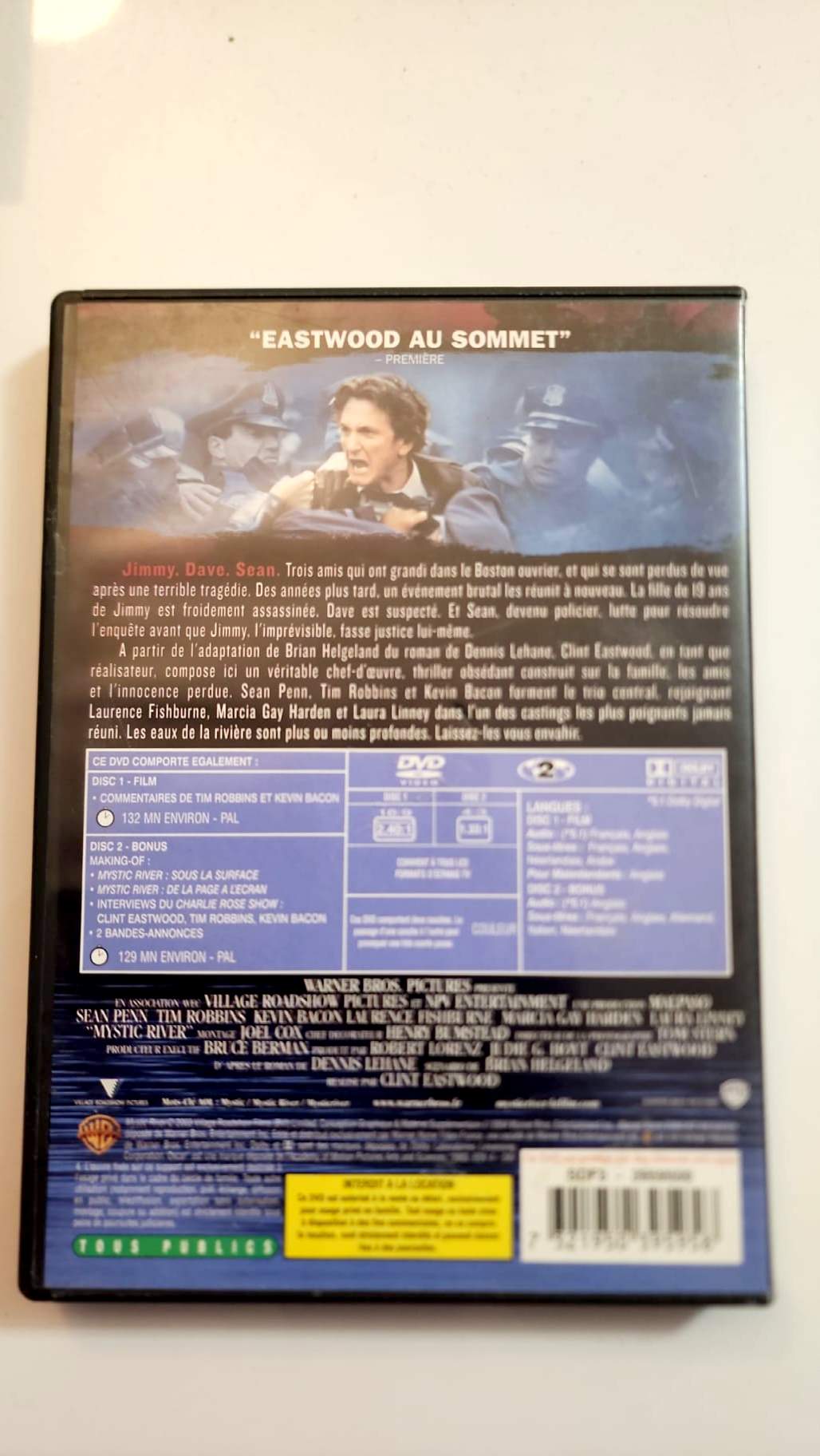 Mystic River DVD - Pochette avant