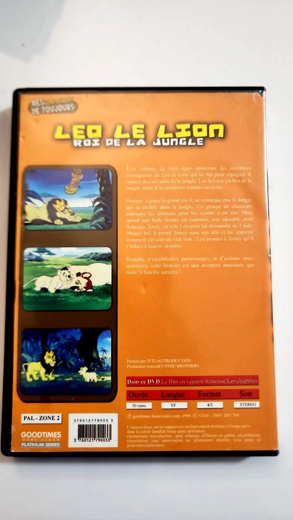 Leo le Lion Roi de la Jungle - Pochette DVD verso