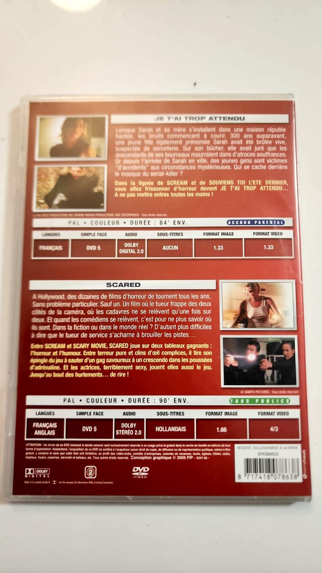 Je t'ai trop attendue + Scared - Coffret 2 Films DVD