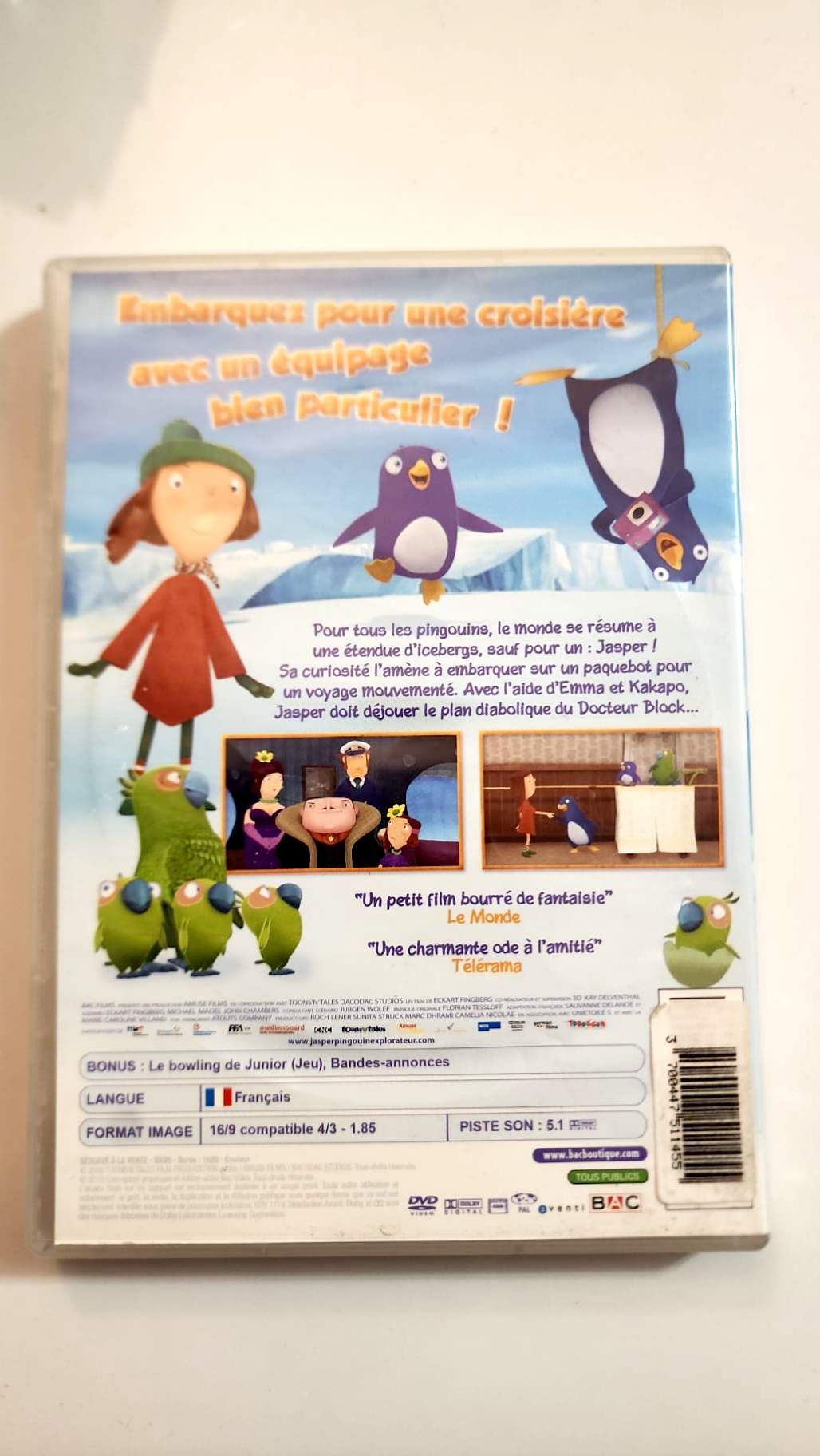 Jasper Pingouin Explorateur - Pochette DVD verso