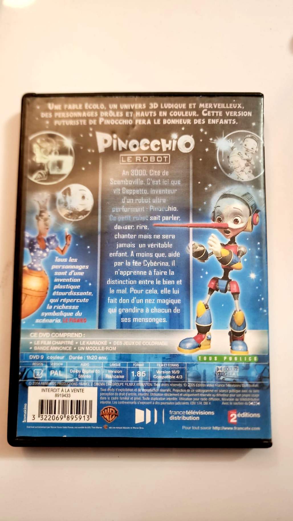 Pinocchio le Robot - Pochette DVD verso