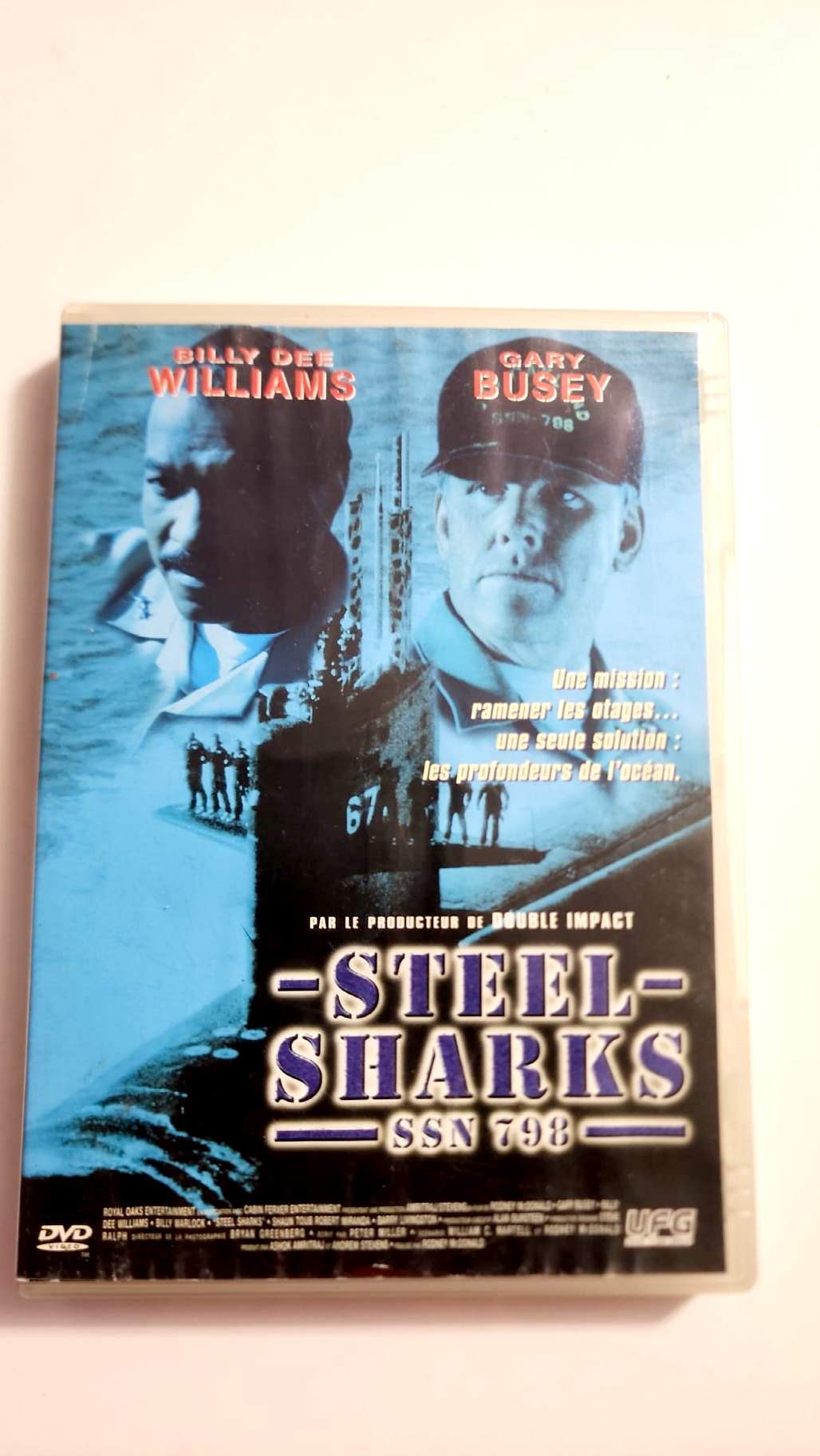 Jaquette arrière du DVD Steel Sharks SSN 798 avec synopsis et caractéristiques