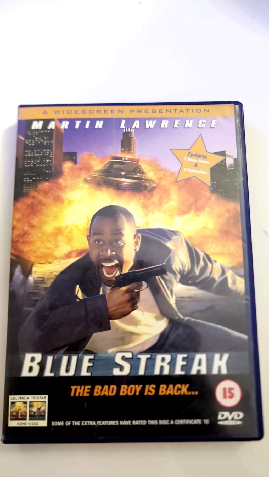 Jaquette arrière du DVD Blue Streak édition britannique zone 2 PAL