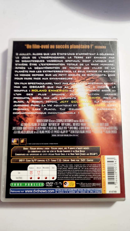 Jaquette arrière Independence Day DVD durée 2 h 27