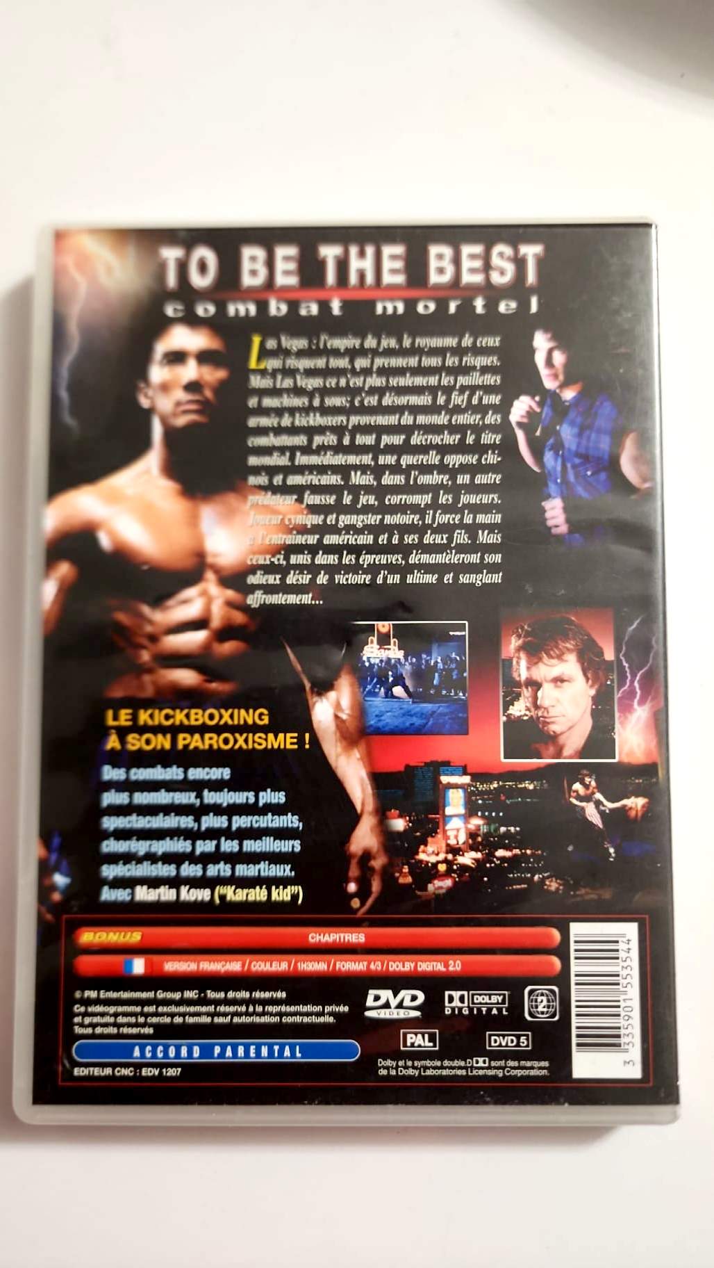 Jaquette arrière du DVD To Be the Best Combat mortel avec caractéristiques