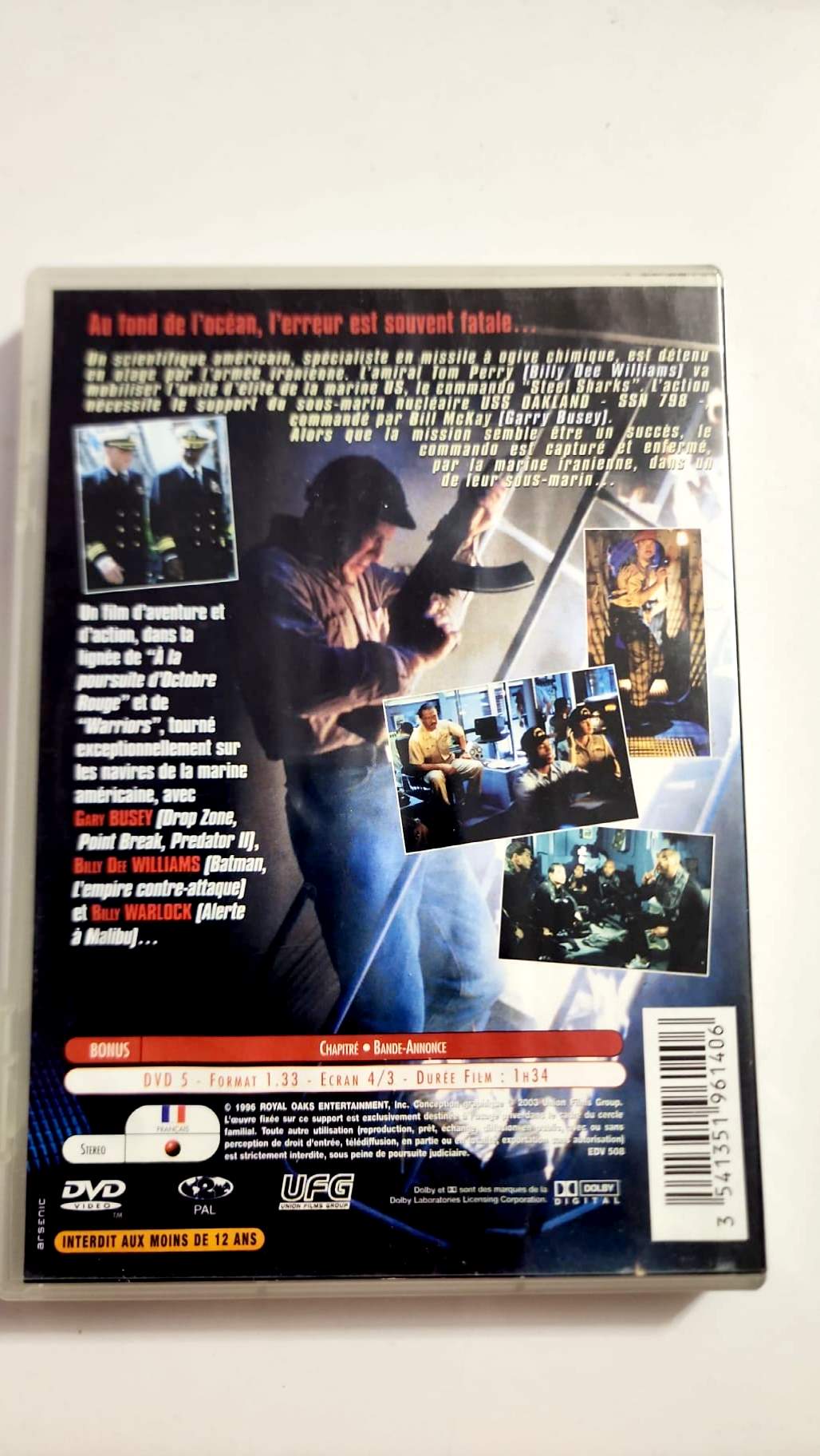Jaquette avant du DVD Steel Sharks SSN 798 avec Billy Dee Williams et Gary Busey