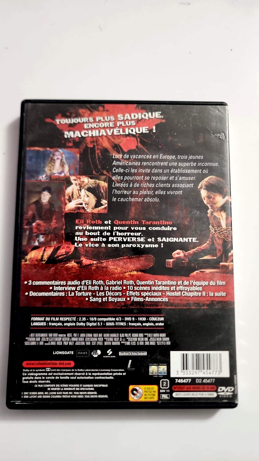 Hostel Chapitre II DVD - Pochette arrière