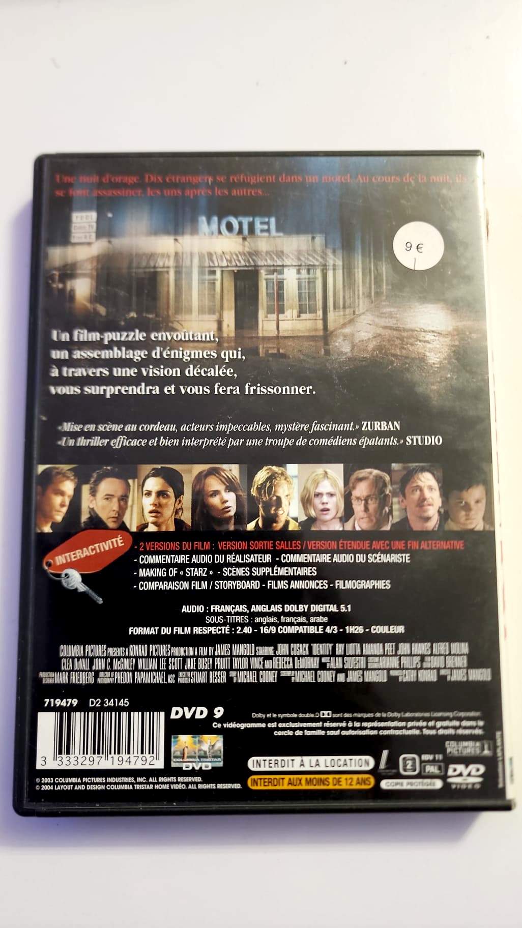 Identity DVD - Pochette arrière