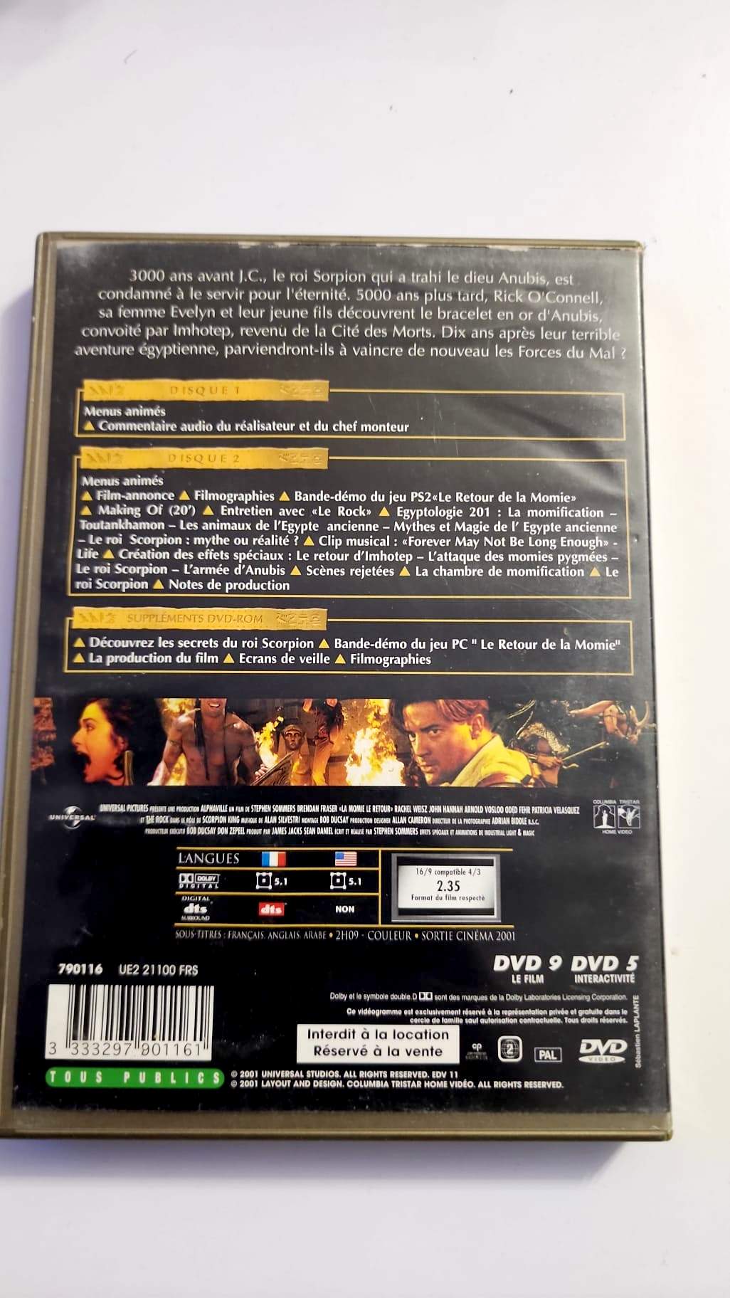Le Retour de la Momie DVD - Pochette arrière