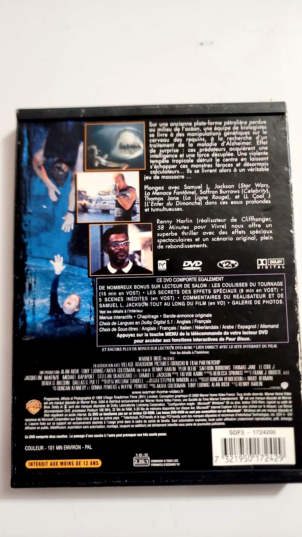 DVD Peur Bleue – Verso