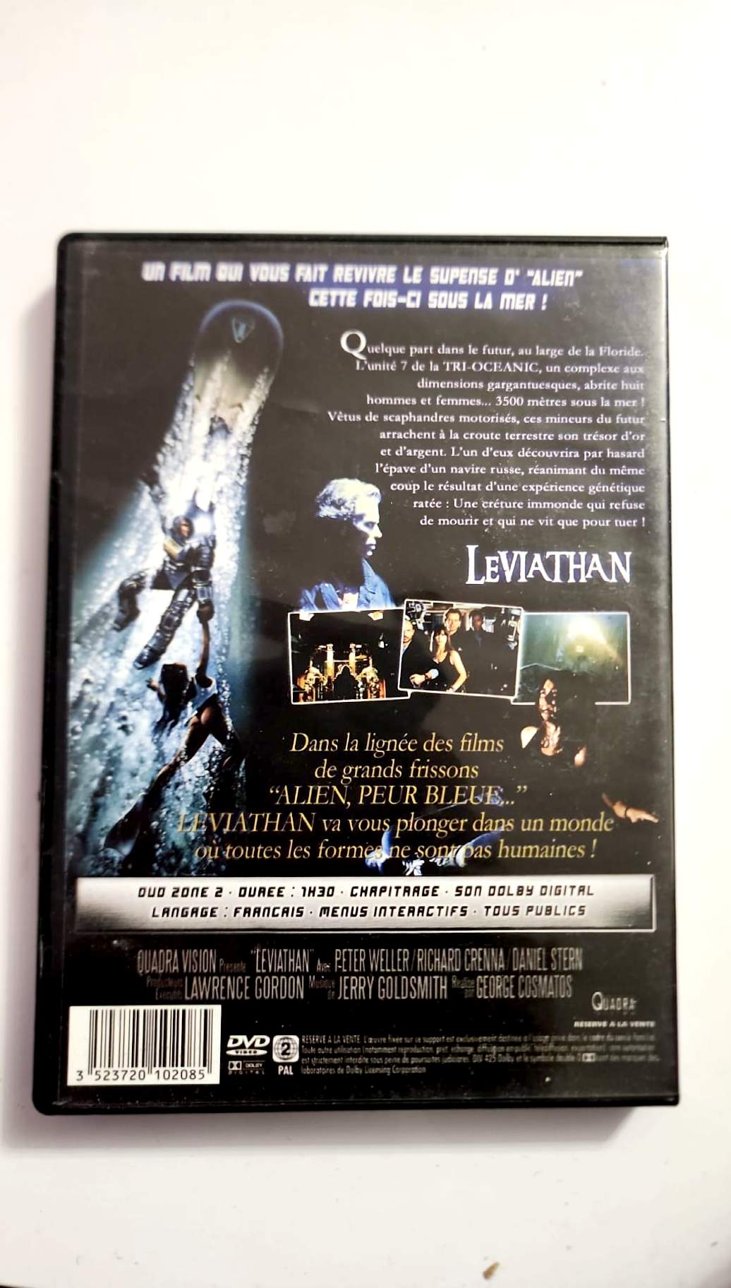 DVD Leviathan La Créature Génétique – Verso