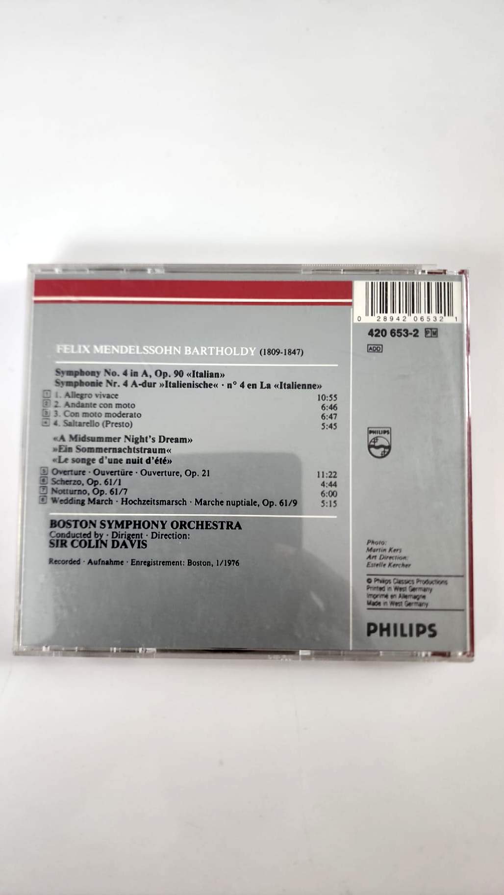 Mendelssohn – Colin Davis – CD Philips Silver Line Classics, jaquette avant