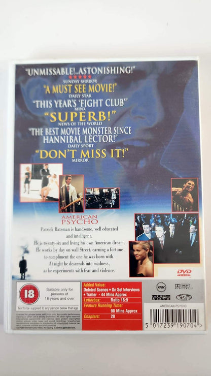 American Psycho DVD - Pochette arrière