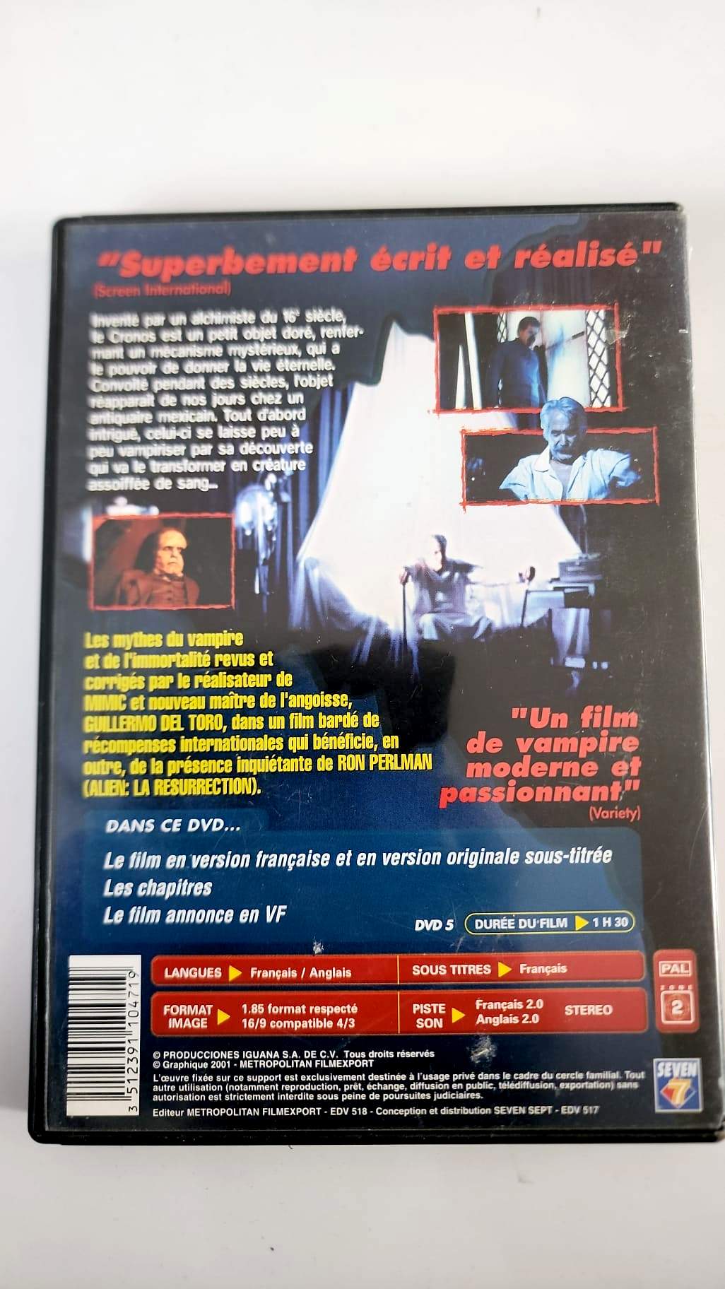 Cronos DVD - Pochette arrière
