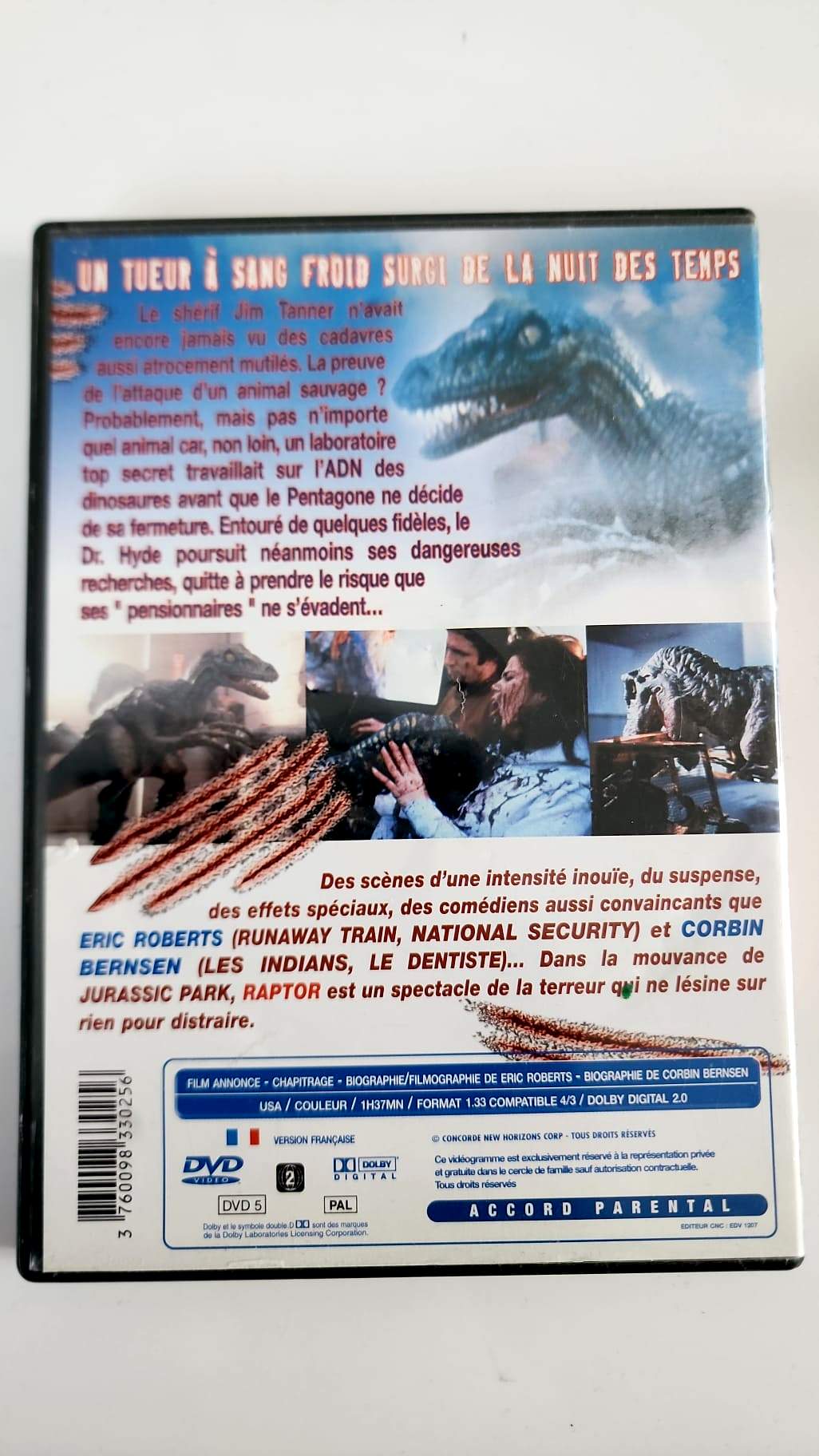 Raptor DVD - Pochette arrière