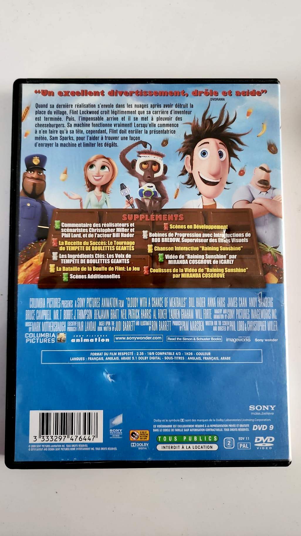 Tempête de Boulettes Géantes DVD - Pochette arrière