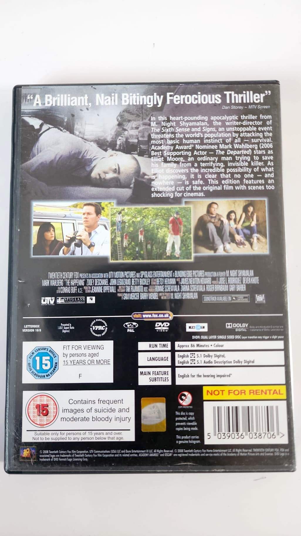 The Happening DVD - Pochette avant