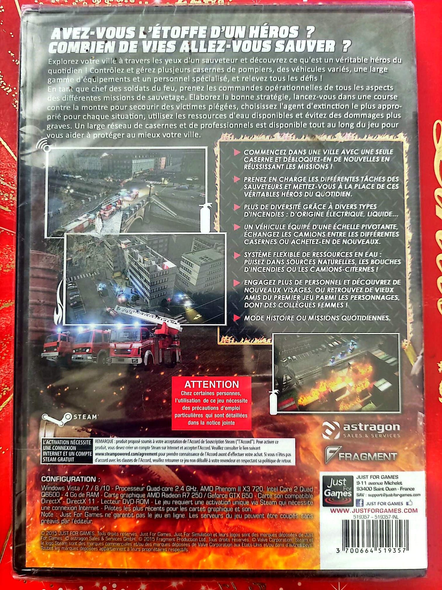 Rescue 2 Héros du Quotidien PC CD-ROM Neuf Sous Blister Jeu en Français Simulation Pompiers Astragon PEGI 3+