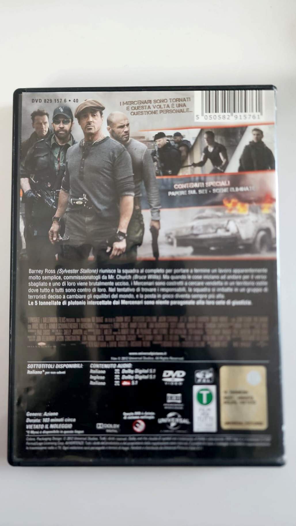 Jaquette arrière italienne I Mercenari 2 DVD