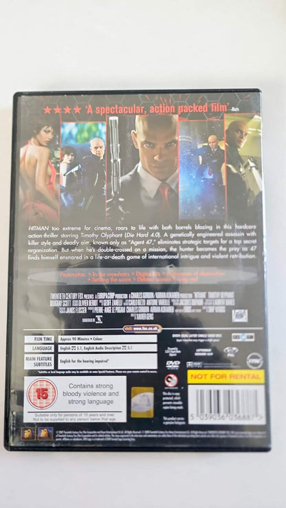 Jaquette arrière Hitman Extreme Edition DVD britannique