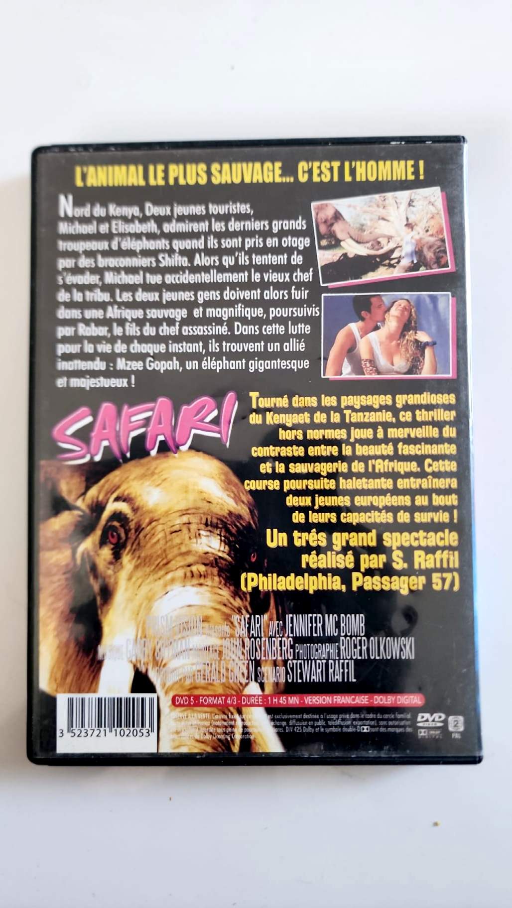 Jaquette arrière Safari DVD