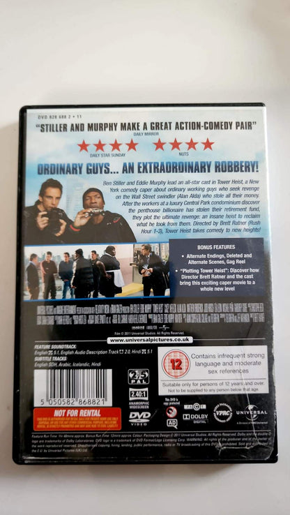 Tower Heist DVD UK, jaquette arrière