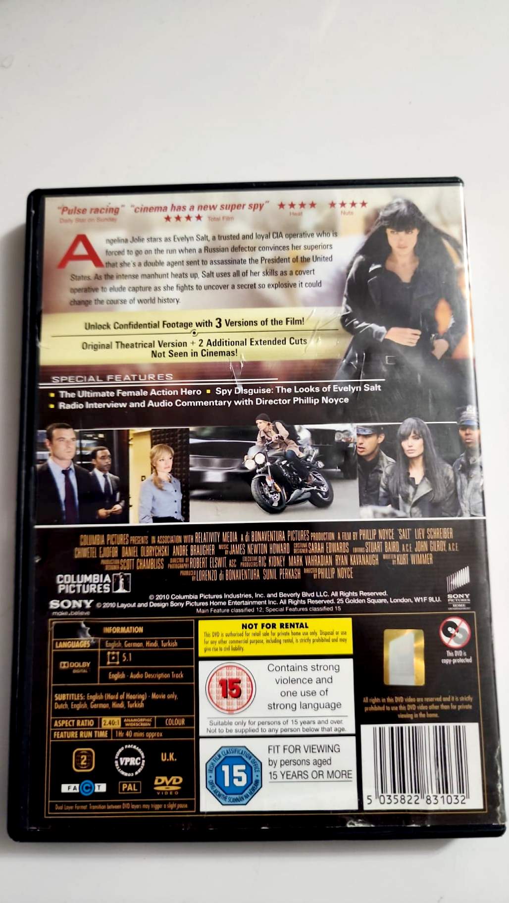 Salt – Extended Edition – Sony Pictures DVD – Angelina Jolie