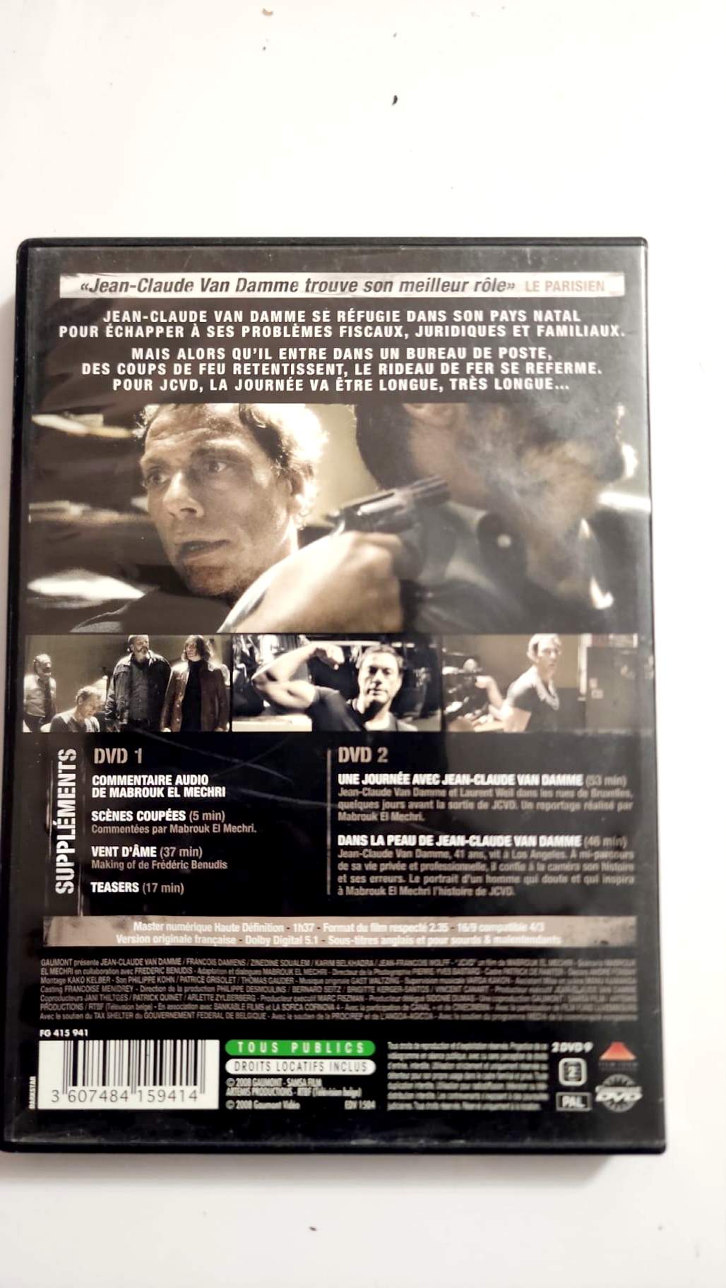 JCVD édition 2 DVD Gaumont, jaquette arrière