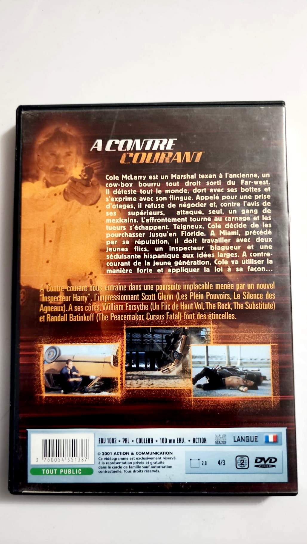 Jaquette arrière du DVD À contre-courant, édition Action & Communication, référence EDU 1002