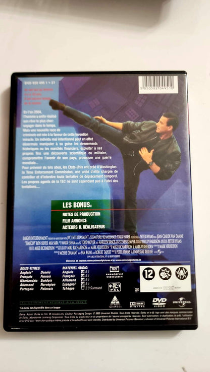 Jaquette arrière du DVD Timecop, édition Universal Pictures