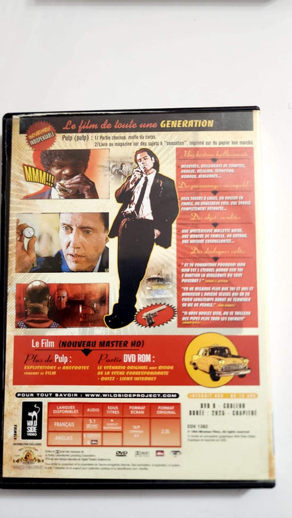 Pulp Fiction DVD Wild Side Video, jaquette arrière