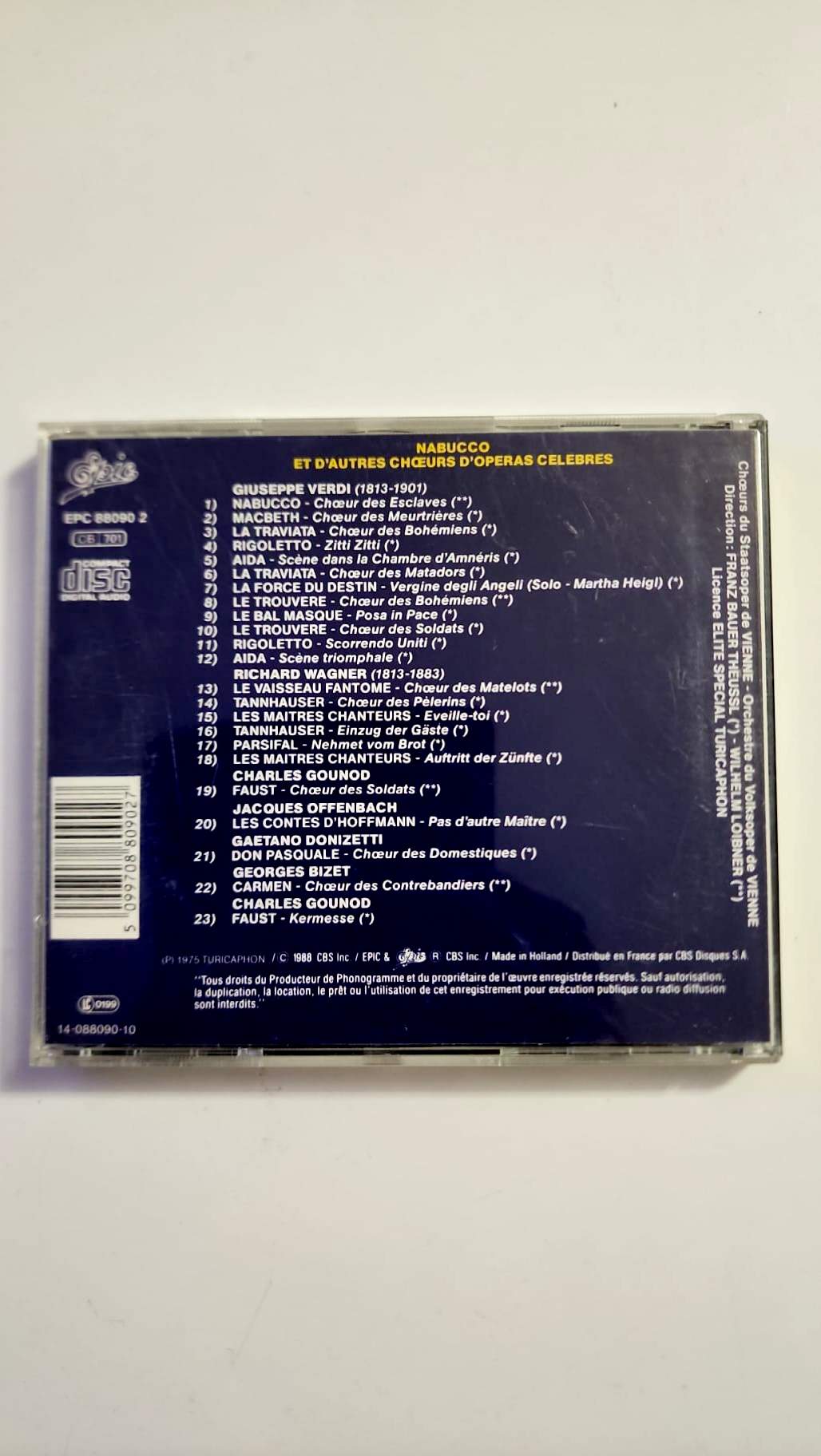 Nabucco et d’autres chœurs d’opéras célèbres – Chœurs du Staatsoper de Vienne – CD