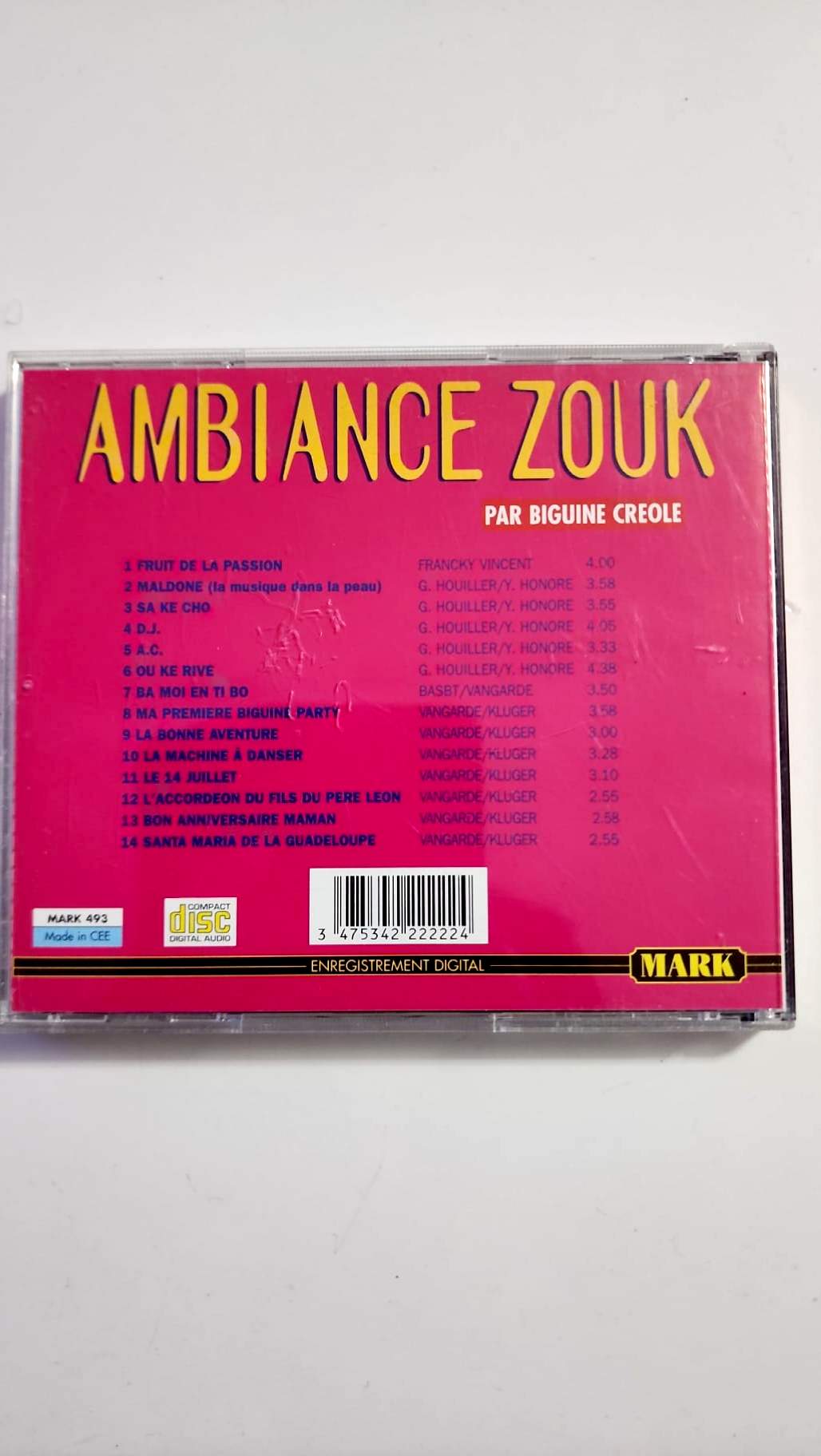 Biguine Créole – Ambiance Zouk – CD Mark