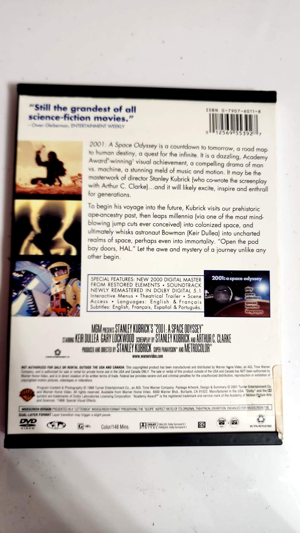 2001 A Space Odyssey DVD - Pochette arrière
