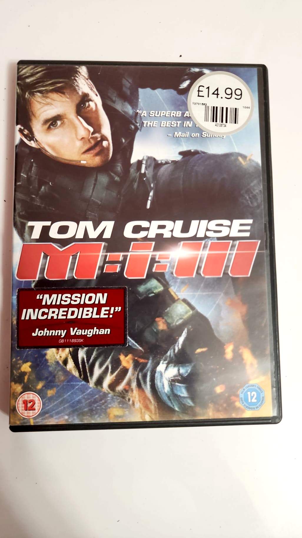 Mission Impossible III DVD - Pochette recto avec Tom Cruise